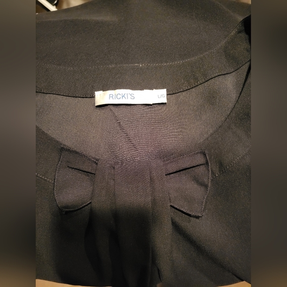 Rickis black bow front shirt - Picture 4 of 4